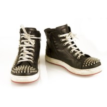 PHILIPP PLEIN  Studded Hi-top Leather Sneakers High Top Trainers sz 37 S... - $296.01