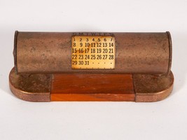 Unusual Vintage Perpetual Desk Calendar - Park Sherman Wood and Metal - £37.48 GBP