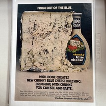 Wish-Bone Chunky Blue Cheese Salad Dressing 1973 Vintage Print Ad - $9.89
