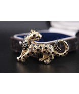 Vintage Attwood and Sawyer Sawyer - Leopard Brooch – Black Enamel and Rh... - $1,028.17 MXN