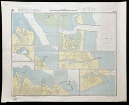 Nautical Chart Ports Italy East Coast Adriatic Sea No 1069 1987 - £32.34 GBP