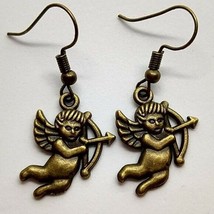Cherub valentine cupid earrings bronze color - £6.23 GBP