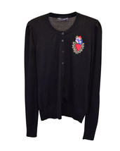 Dolce &amp; Gabbana Sacred Heart Patch Cardigan In Wool Women Black Size 42 - £131.44 GBP