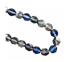 50 Bermuda Blue Preciosa Czech Fire Polished Faceted Round Glass 8mm Beads - £5.36 GBP