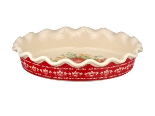 Pioneer Woman ~ Vintage Floral ~ 9" Stoneware ~ Pie & Tart Pan ~ Ruffled Top Item image 2