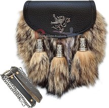 Generic Scottish Kilt Semi Dress Fox Fur Sporran 100% Genuine Leather Sp... - $2,079.00 MXN