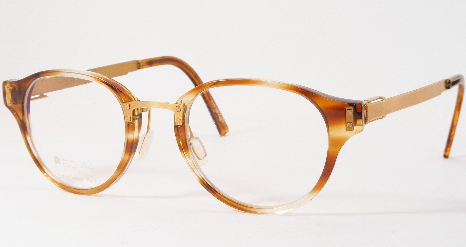 LeaLeks BO44 A17 13 14E Transparent Havane Or Unique Rare Lunettes 48-18... - $155.37