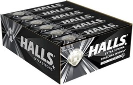 Halls Negras Black Extra Strong Menthol Action Sweets 33.5g x 12 Pack - $24.32 CAD