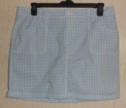 Nwt Womens St. John&#39;s Bay Blue &amp; White Gingham Check Skort Size 14 - £22.38 GBP