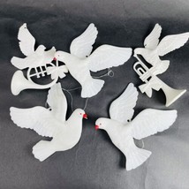 TURTLE DOVES Peace Wedding Decor Lot of 5 VTG 1970s CHRISTMAS ORNAMENTS ... - £13.57 GBP