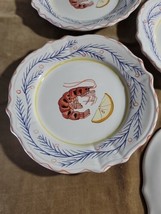 Majilly Hand Painted &quot;Shrimp With Lemon &quot; Pattern Set Of 4 - £18.37 GBP