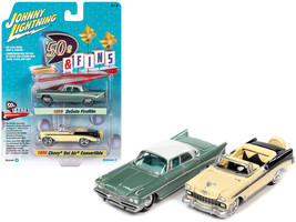 1959 Desoto Fireflite Surf Green Metallic with White Top and 1956 Chevrolet B... - £19.98 GBP
