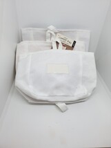 Linkable Set Of 3 Self Custom Small Decorative Storage Bags Canvas Style Fabric  image 3