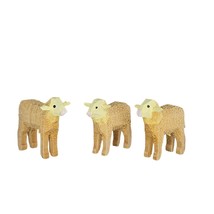 Vintage Erzgebirge Wood Carved Sheep Miniature Figurine Nativity Set of 3 - $74.99