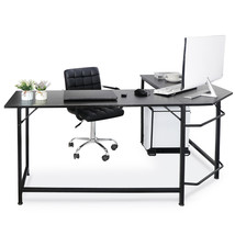 66&quot; Modern L-Shaped Computer Desk Large Workstation Pc Stand With Round Corner - £102.20 GBP