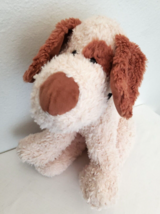 Hugfun Puppy Dog Plush Stuffed Animal Tan Brown Spots Black Collar - £27.16 GBP