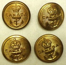 Canada Navy Crown Above Anchor Buttons Lt Of 4 Concave Back Scully Montr... - $9.89
