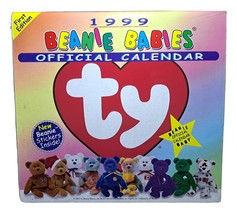 Vintage Sealed 1999 Beanie Babies Official Calendar Collectors Rare Free Shippng - £21.61 GBP