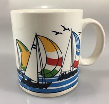 Otagiri Multi-Color Sailboats Spinnakers Regatta Mug Cup 12 oz Made in J... - £21.83 GBP