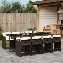  Patio Dining Set Set of 8 Brown PE rattan 8-Seater Foldable - $1,689.78 CAD