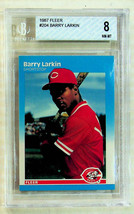 1987 Fleer Baseball Rookie Card - Barry Larkin #204 - BGS 8 NEAR MINT-MINT - £11.90 GBP