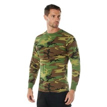 Long Sleeve Shirt Woodland Camo Tactical Military Hunting Rothco Tee Siz... - $391.47 MXN+