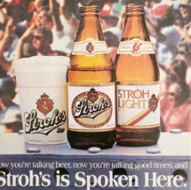 1986 Stroh&#39;s Beer Regular And Light Advertisement Brewery Vintage DWF24 - $24.99