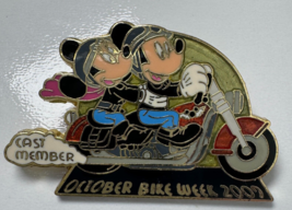 Disney Pin Cast Member October Bike Week 2009 Mickey Minnie Motorcycle LE 750 - £15.78 GBP