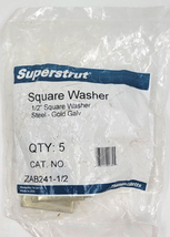 Superstrut Steel Square 1/2&quot; Washers Flat Plate Fitting Goldestar ZAB-24... - £7.19 GBP