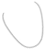 Unisex Skinny 3mm Round 1 Row Tennis Necklace Real 925 AAA 3 - £263.66 GBP