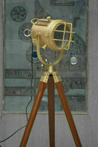 Antique brass modern floor lamp tripod studio searchlight home decor spo... - £104.59 GBP