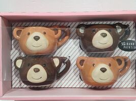 Espresso Cute Ceramic Brown Bear Mug Set of 4 NEW - $36.62
