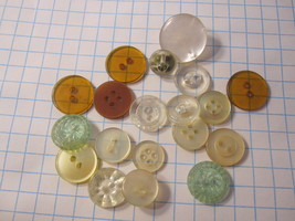 Vintage lot of Sewing Buttons - Mix of Translucent Rounds - $15.00