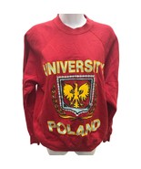 Vtg 80’s University Poland Polska Polish Graphic Crewneck Sweatshirt M O... - $33.53 CAD
