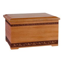 Mahogany Sculpted Wood Cremation Urn - £241.24 GBP