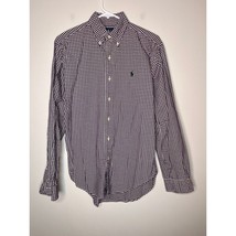 Vintage 2000s Ralph Lauren Purple Cream Gingham Heritage Fall Oxford Shirt S - £21.66 GBP