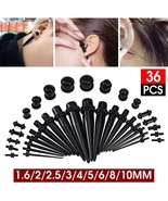 36Pcs Taper Stretcher Ear Plugs Expander Gauges Acrylic Stretching Kits Set - $187.41 MXN