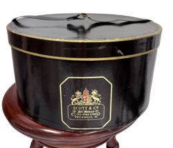 VTG SCOTT &amp; Co OLD BOND STREET PICCADILLY, W  Mens Hat Box  Oval  14" x 7" - $78.26