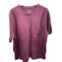 Men Harbor Bay Short Sleeve T Shirt Burgundy Cotton 3XL Lightweight - £7.26 GBP