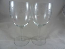 Vintage Princess House  Heritage Floral Clear 7” Cordial Wine Glasses set of 2 - £18.40 GBP