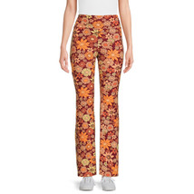 No Boundaries Juniors Flare Pants Orange Floral Print Size 2XL 19 - £19.92 GBP