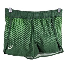 Asics Womens Green Split Activewear Shorts Size Medium Lined Running Dis... - £31.00 GBP
