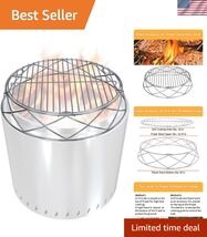 Fire Pit Accessory Kit for 19.5 Inch Solo Stove Bonfire, Stainless Steel... - $138.58