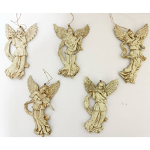 Vintage Angel Musician Christmas 5&quot; Ornaments Holiday Blow Mold Plastic ... - $24.75