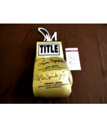 LEON &amp; MICHAEL SPINKS 1976 OLYMPIC GOLD SIGNED AUTO TITLE BOXING GLOVE J... - £194.75 GBP