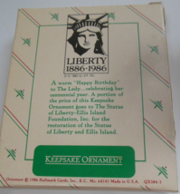 Hallmark Keepsake Acrylic Ornament  “The Statue Of Liberty” 1986 - £15.39 GBP