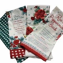 4 Pioneer Woman Holiday Kitchen Dish Towel Mulled Cider Peppermint Bark Recipe - £15.69 GBP