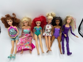 Mattel Barbie Disney Princess Doll Lot of 6 Shimmer Ariel Belle Spy Bath... - £14.85 GBP