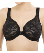 Glamorise 9245 WonderWire® Lacy Front Closure Bra SZ 46F Black - $26.33