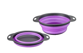 Purple Chef Collapsible Kitchen - 2 PCS; Silicone Colander and Mixing Bowl Set - £13.15 GBP